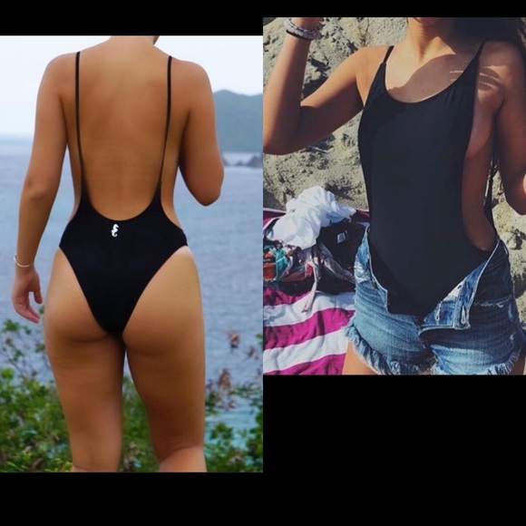 Sunny Co Black One Piece Swimsuit Sz M - Picture 9 of 9